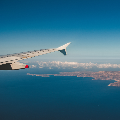 a stunning view of karpathos from airplane