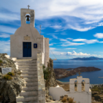 stunning view of a small church overviewing the aegean in serifos